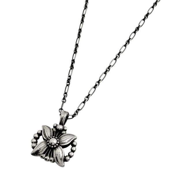 ジョージジェンセン Georg Jensen ネックレス エーデルワイス 1998 フラワー シルバー925 シルバー レディース 中古