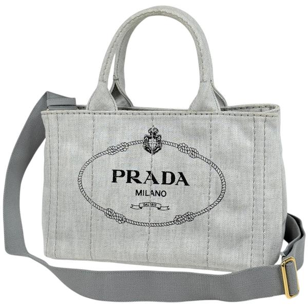 PRADA（プラダ） トートバッグ カナパトート 2WAY デニム ホワイト