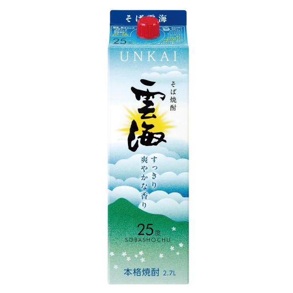 (ケース販売)(送料無料(九州・沖縄除く))雲海 そば雲海 2.7Lパック 25度 6本