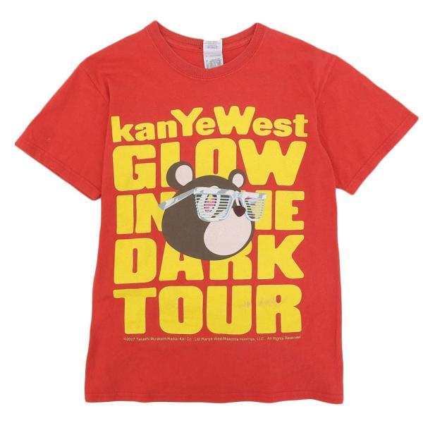 KANYE WEST カニエウェスト GLOW IN THE DARK TOUR 2007 Murakami Takashi kaikaikiki Tシャツ トップス メンズ コットン レッド S
