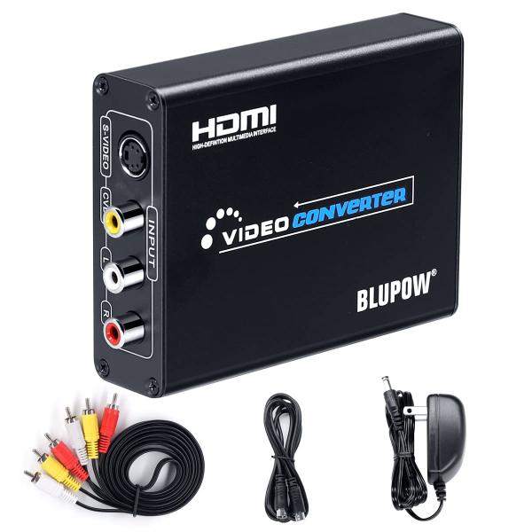 BLUPOW コンポジット/S端子 to HDMI 変換器 1080P対応 Composite 3RCA AV/S-Video to HDコンバーター