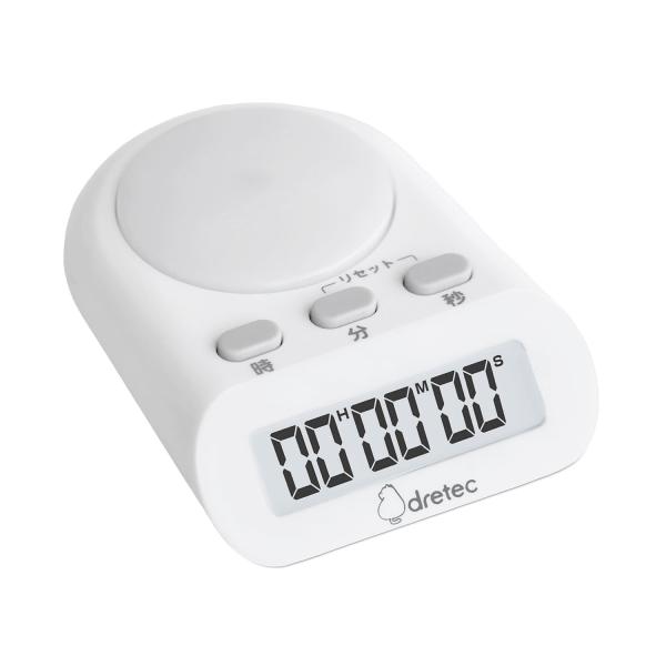ドリテック(dretec) 学習用デジタルタイマー 最大セット時間199時間59分59秒 タイムアップ 勉強 時間管理 ホワイト