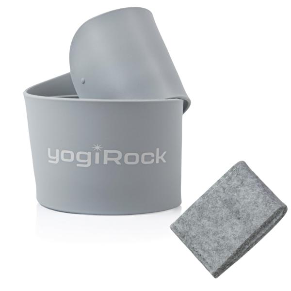 yogiRock ヨギロック ヨガマット スラップバンド 跡がつきにくいフェルト付き (グレー, 【標準】長さ50cm)