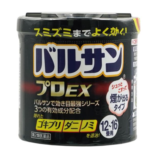 【商品名】バルサン プロEX 12-16畳用【内容量】 40g【有効成分】メトキサジアゾン … 6.2％、フェノトリン … 2.0％、d・d-T-シフェノトリン … 0.6％【その他の成分】［添加物として］　アゾジカルボンアミド、 酸化亜鉛...