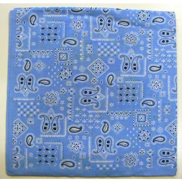 日本製バンダナ ミニペイズリー柄 スカイブルー : 快適Goods 日本製バンダナ ミニペイズリー柄 スカイブルー : 快適Goods