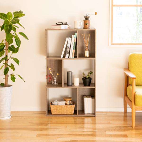 不二貿易（Fuji Boeki） S字ラック 3段 幅60 木製 オープンラック s字