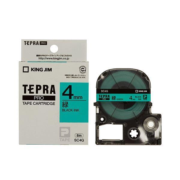 （まとめ） キングジム テプラ PRO テープカートリッジ パステル 4mm 緑／黒文字 SC4G 1個 〔×5セット〕/新品