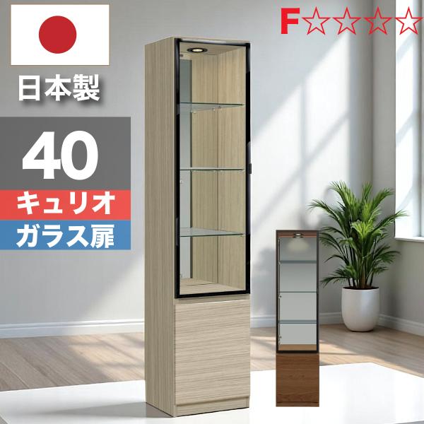 日本製 コレクションボード キュリオ ガラス扉 収納棚 Fフォースター