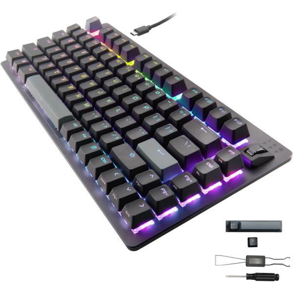 エレコム ゲーミングキーボード V custom VK720A ラピッドトリガー搭載 有線 着脱式 磁気式アナログ検知スイッチ搭載 75%サイズ US配列 ブラック TK-VK720ABK-EN