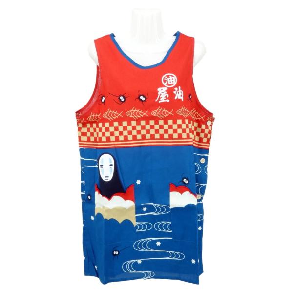 千と千尋の神隠し　カオナシエプロン　ジブリ　保育士　割烹着　新品タグ付き 千と千尋の神隠し カオナシ 橋の上から 割烹着 エプロン