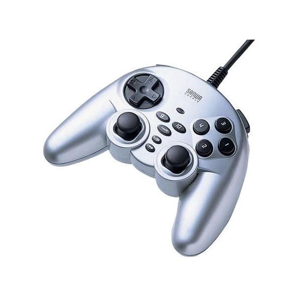 【送料無料】【中古】PC サンワサプライ USBゲームパッド シルバー JY-P61US（箱説付き）