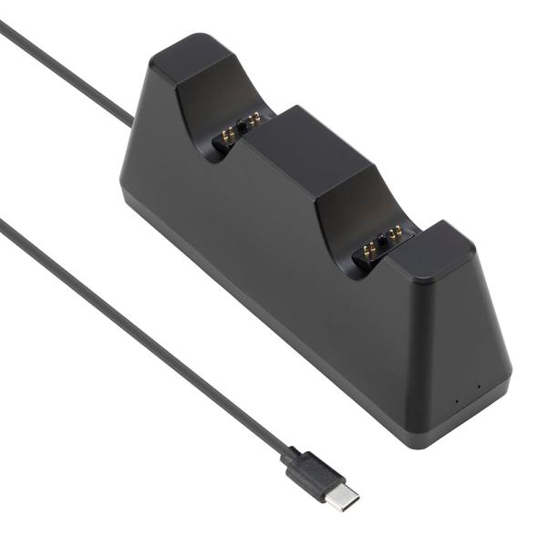 CYBER ・ ダブル充電スタンド ブラック CY-P5CCS2Y-BK
