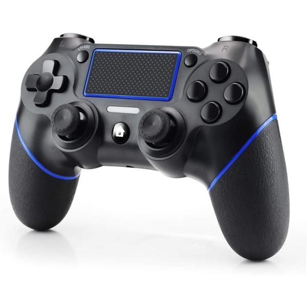【送料無料】【中古】PS4 PlayStation 4 無線コントローラー デュアルショック ブルー 振動機能搭載 ゲームパッド bluetooth USB（箱説付き）
