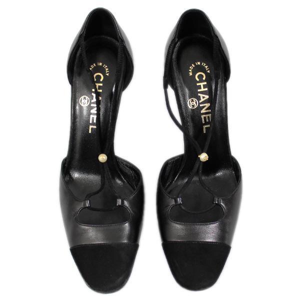 中古 シャネル 靴 CHANEL パンプス レザー サイズ36 約23cm ヒール高さ
