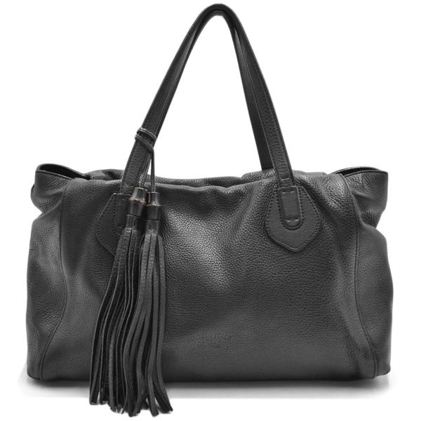 グッチ バッグ GUCCI レザー バンブー タッセルチャーム ハンドバッグ  