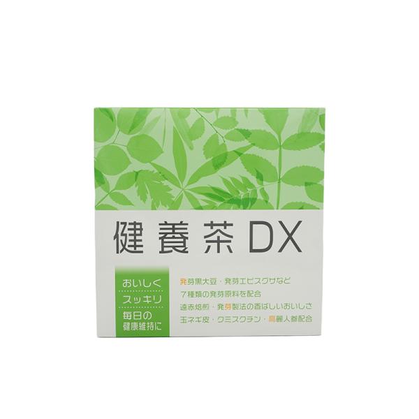 JAN 4955814299729【商品説明】健養茶DXは、発芽ハトムギ、発芽裸麦、発芽大豆、発芽玄米、発芽大麦、発芽エビスグサ、発芽黒大豆の7種類の発芽天然原料を配合し、遠赤外線の丁寧な焙煎で、香ばしい味と香りのお茶に仕上げました。水分補...