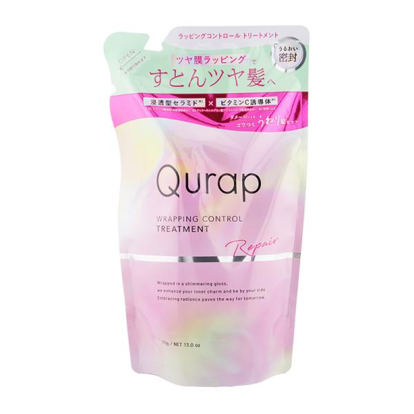 JAN 4571607691688ゴワつく髪もすとんとまとまるツヤ髪へ【商品名/内容物】Qurap キュラップ ラッピングコントロール トリートメント 詰替 370g  つめかえ用トリートメント【使用方法】本体容器に詰め替えてお使いください。