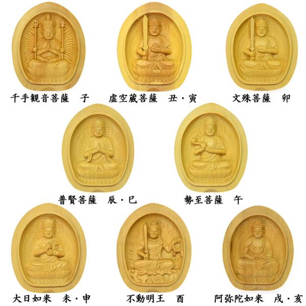 木彫り 仏像 お守り（小物） 干支 本尊 懐中香合タイプ 懐中仏・香合仏