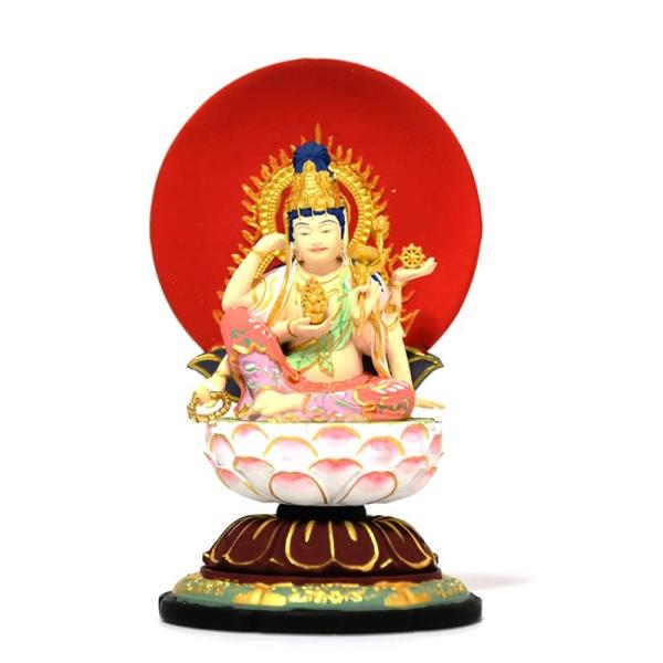セール　仏教美術工芸品　如意観音菩薩立像　仏像　一本木彫り　つげ柘植木　縁起物 大型高30cm 木彫仏像 持珠観音菩薩立像 彫刻 仏教工芸品 柘植材