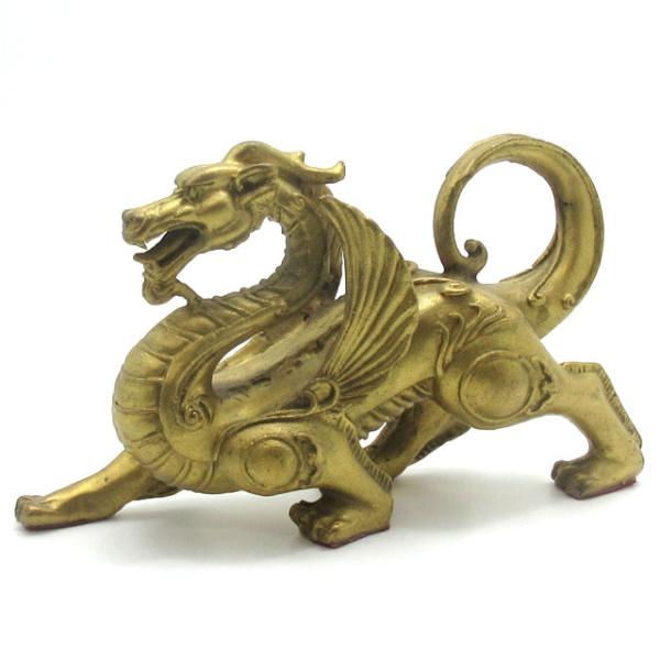 ヤアズ 置物 銅製 大サイズ 約17cm やあず 睚眦 ヤアズの置物 龍