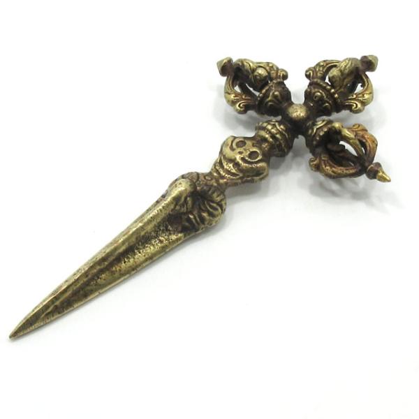 密教法具 独鈷杵 カツマ プルパ 一体型 約15．5cm 羯磨 金剛杵