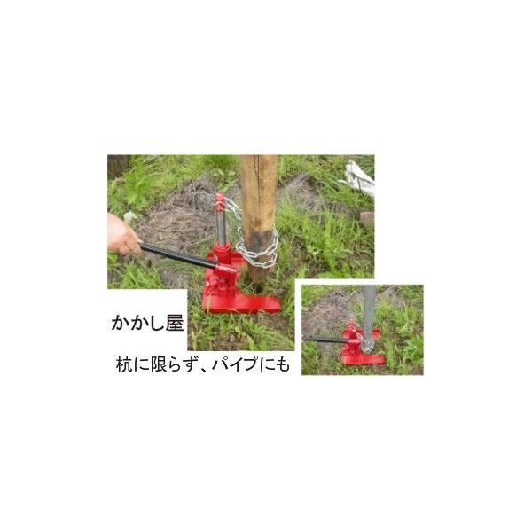 かんたん杭抜き器(油圧式)　2〜10cmの杭の撤去に
