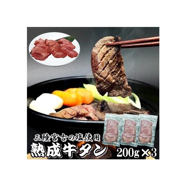 牛タン 200g × 3袋 600g 三陸宮古の塩 厚切り