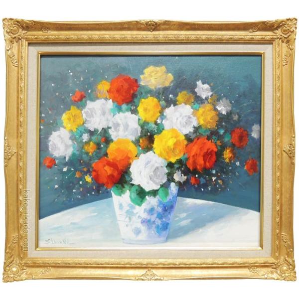 絵画 油絵 花バラ (春野修一) 【肉筆】【油絵】【花 絵画 油絵 花バラ (春野修一) 【肉筆】【油絵】【花