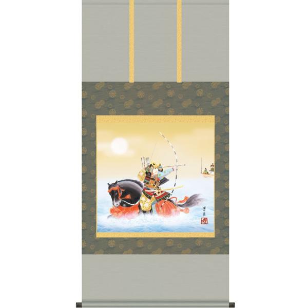【曰く付き】　武者の掛け軸 掛け軸 波上武者 (吉田芳月) 掛軸 : 掛け軸・絵画の専門店 掛軸堂画廊