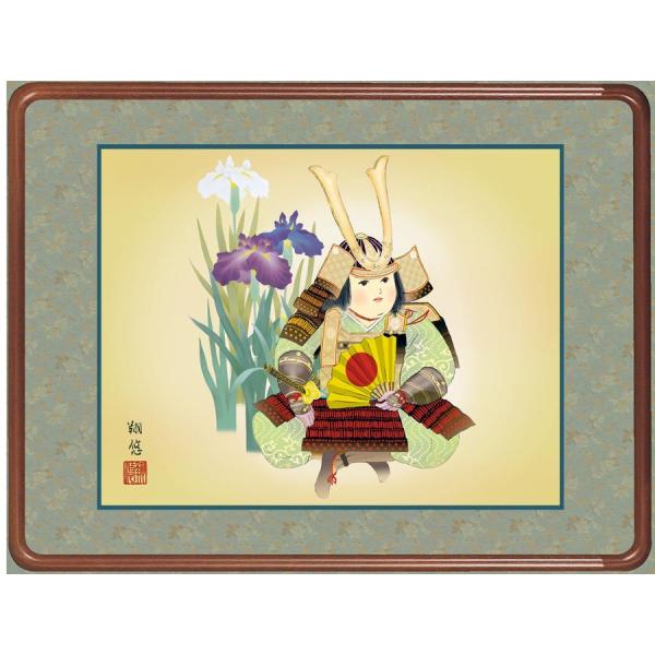 絵画（和装額） 武者と菖蒲 (工藤翔悠) : 掛け軸・絵画の専門店 掛軸堂