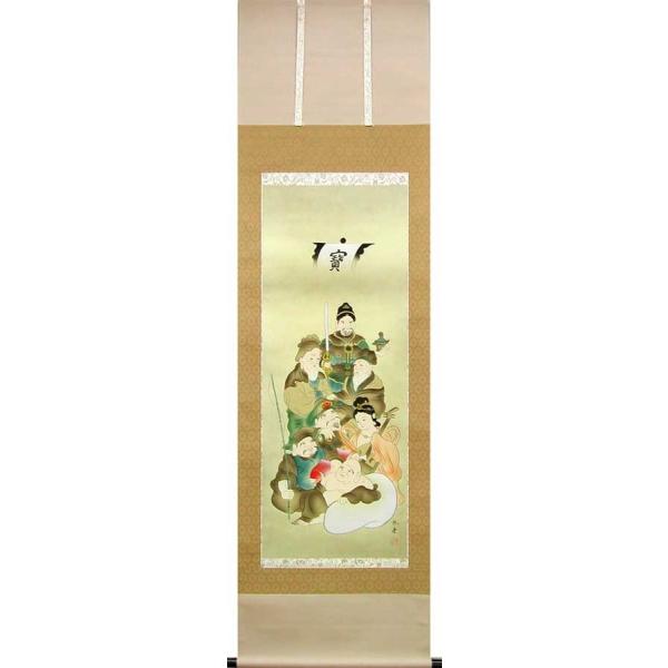 【お値下げ】掛軸 七福神 福田圭山作 楽天市場】色紙 掛け軸セット 宝船 七福神 北山歩生作縁起物