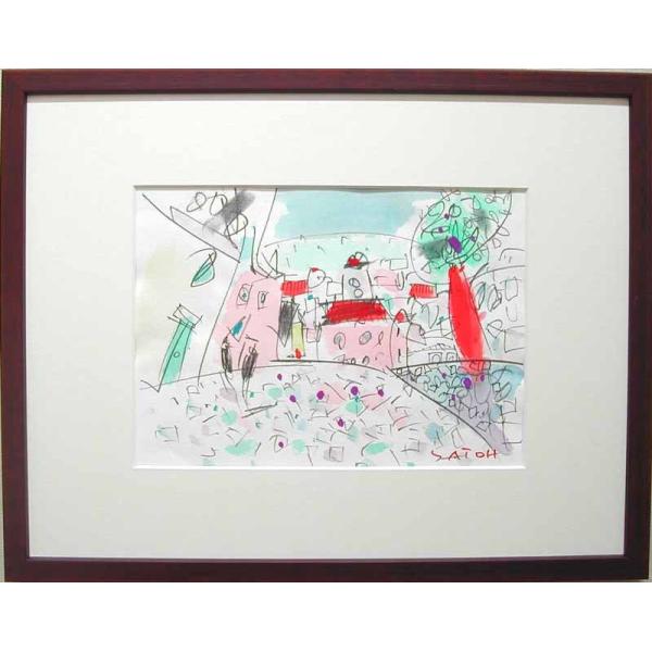 絵画　水彩肉筆画　在名有り　水去　風景画 kakejiku_ytetsu22
