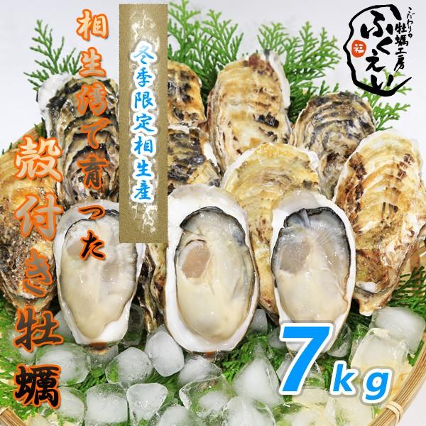 [送料無料]　殻付き 牡蠣　７ｋｇ【冷蔵便】兵庫県 相生海域　漁師 が販売、とれたて新鮮で す。生食用 かき　無選別