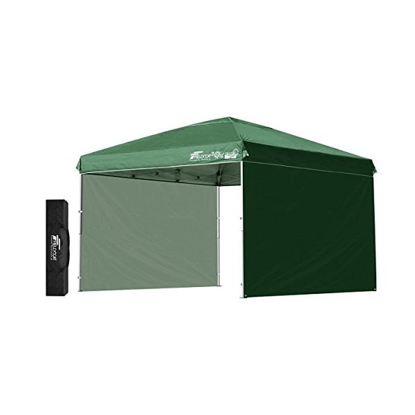 FIELDOOR 組立て簡単!! ワンタッチタープテント G03 スチールフレーム 3.0m/2.5ｍ/2.0ｍ 専用横幕/サイドシート1枚付属 風抜けベンチレーション 高耐水加工＆シルバーUVカットコーティング 紫外線カット 遮熱 kakinokidou_a-b07b2txwrq-20230530