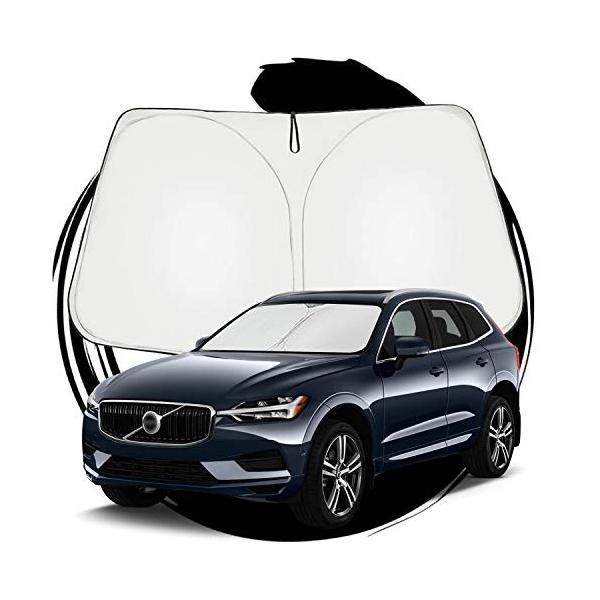 ruiya Volvo ボルボ XC60 専用 サンシェード フロントガラス用 パラソル 車用サンシェード UVカット 日よけ 車中泊 折り畳み式 カスタム パ