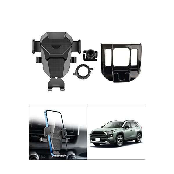 Cartist トヨタ RAV4 50系 専用 スマホ ホルダー PHV 5代目 携帯 ホルダー スマホスタンド 片手操作 360度回転 車載ホルダー 固定 取