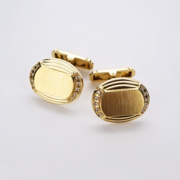 金メッキ カフリンクス 2ペア 限定1点】 K18 イエローゴールド ダイヤモンド カフス 日本製