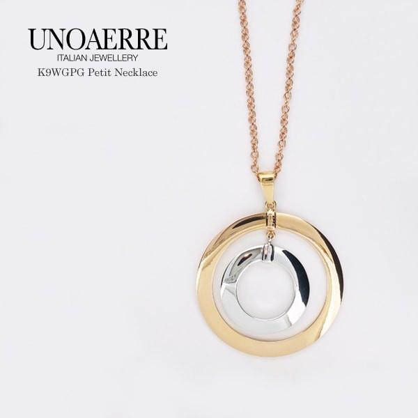 UNOAERRE（ウノアエレ） K9 ホワイト・ピンクゴールド プチネックレス 