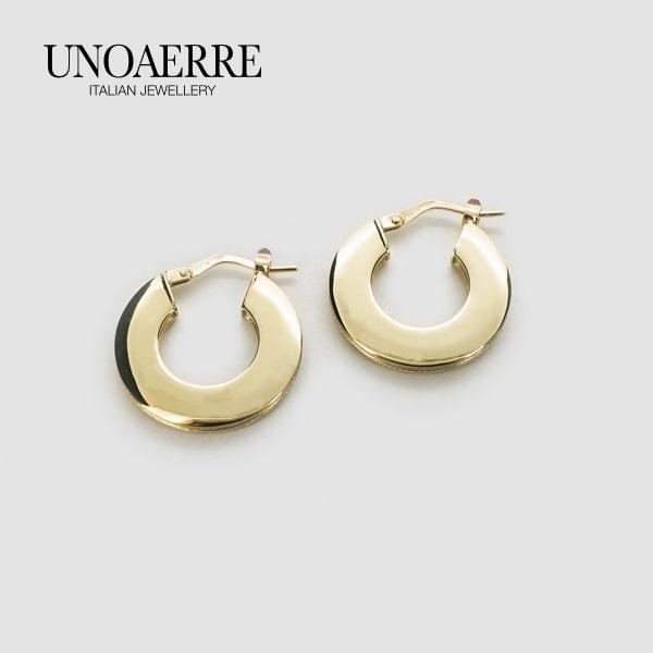 UNOAERRE（ウノアエレ） K18 イエローゴールド フープピアス