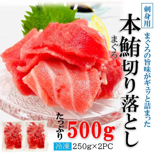 本マグロ 刺身用 切り落とし 500g（250g×２)刺身 カット済 訳あり 本鮪 まぐろ 鮪丼 鮪刺身 クロマグロ 赤身 中とろ 本まぐろ 鮪 ギフト 熨斗