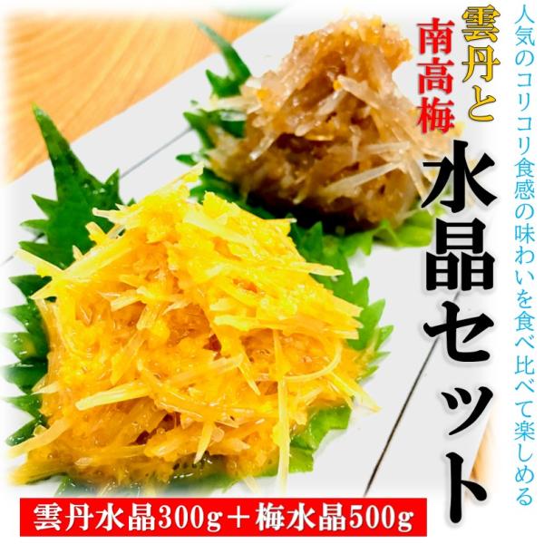 kakiya 南高梅と雲丹の水晶セット (梅水晶 500g + うに水晶 300g)すっぱコリコリ 二つの濃厚雲丹 ふたつの美味しさ酒の肴 おつまみ