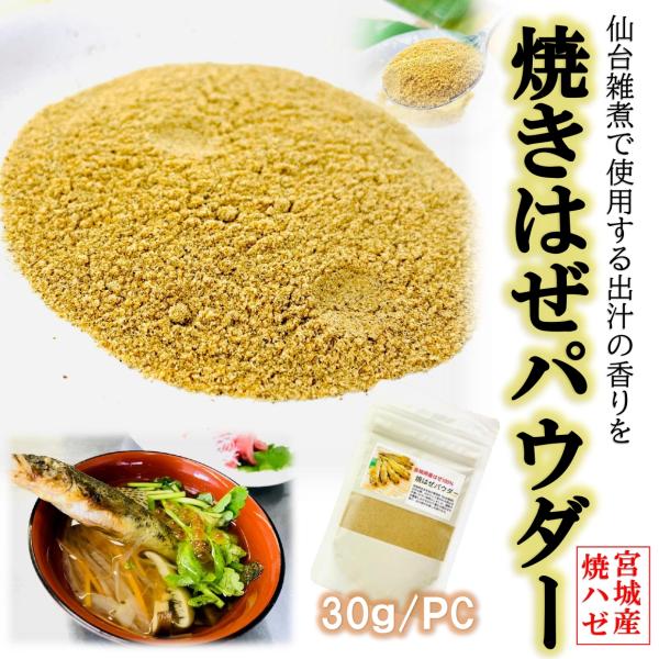 焼きはぜ パウダー 30g 宮城県産 はぜ 100% 魚粉 ハゼ出汁 仙台雑煮 無添加 食塩不使用 魚 だし 鉄腕ダッシュ 鉄腕DASH