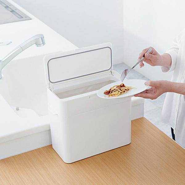 他サイト： ゴミ箱 密閉 9.5L ホワイト グレー ごみ箱 ふた付き 分別 スリム 隙間 フタ付き キッチン におわない 密閉ダストボックス シールズ9.5 like-it basic dustの商品画像