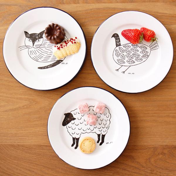 レトロ　プレート皿　イラスト皿 ガーデン 六寸平皿/宮腰綾（プレート・皿）｜Madu（マディ）｜HAKKA