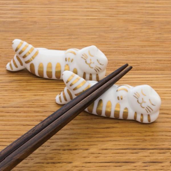 Lisa Larson（リサラーソン） ねるねこ 箸置きセット 金 食 : 楽しい