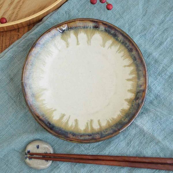 錆簾　【手びねり取皿】取り皿 小皿 おしゃれ かっこいい 日本製 美濃焼 陶磁器 食器 電子レンジ対応 食洗機対応 白 和風　カクニ