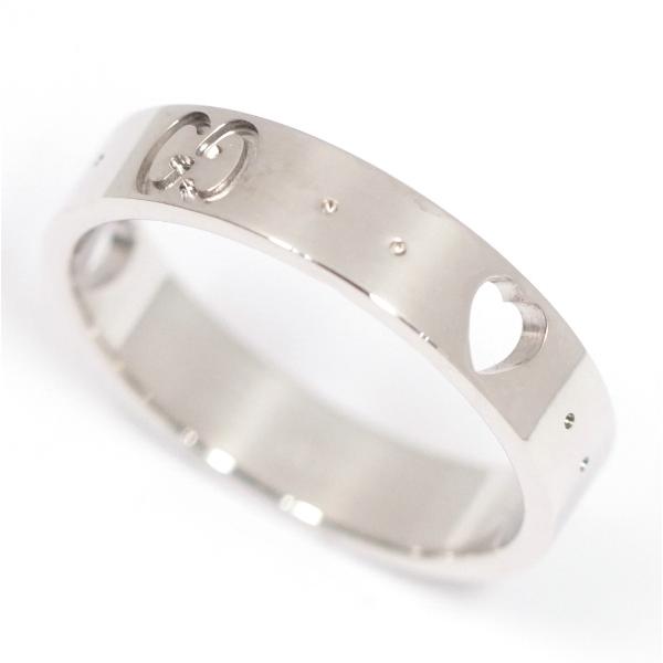 GUCCI グッチ アイコン ハート リング 750ホワイトゴールド(K18WG