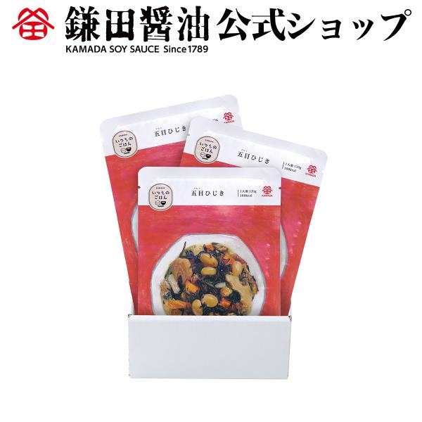 いつものごはん 五目ひじき 3袋入 常備食 非常食 レトルト 五目ひじき 惣菜 鎌田醤油 ギフト 超PayPay祭