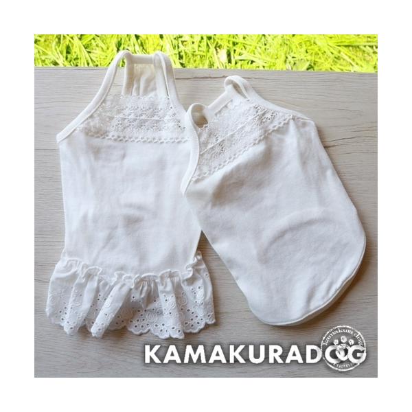ピュアホワイトキャミソール　犬の服