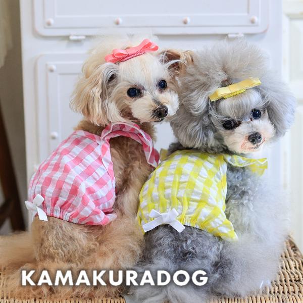 kamakuradog（鎌倉DOG） ギンガムショート丈キャミ 犬 服 : 鎌倉DOG
